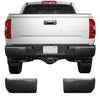 Textured Black TPO BumperShellz Rear Bumper Overlays shown under a 2014-2021 Toyota Tundra, Without Sensor Holes – Perfect for a Sleek, Streamlined Rear Bumper Look