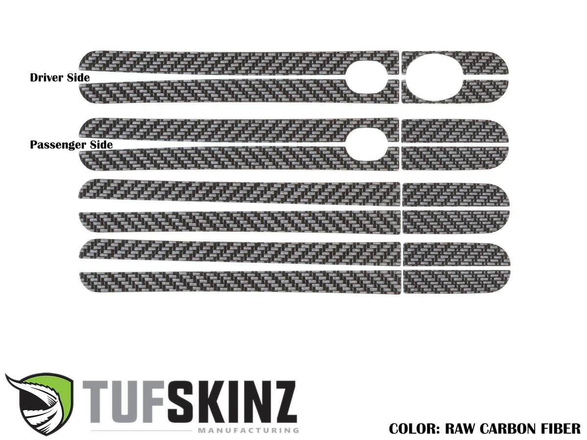 Door Handle Accent Trim Fits 2012-2018 Ford Focus Real Carbon Fiber(Raw)