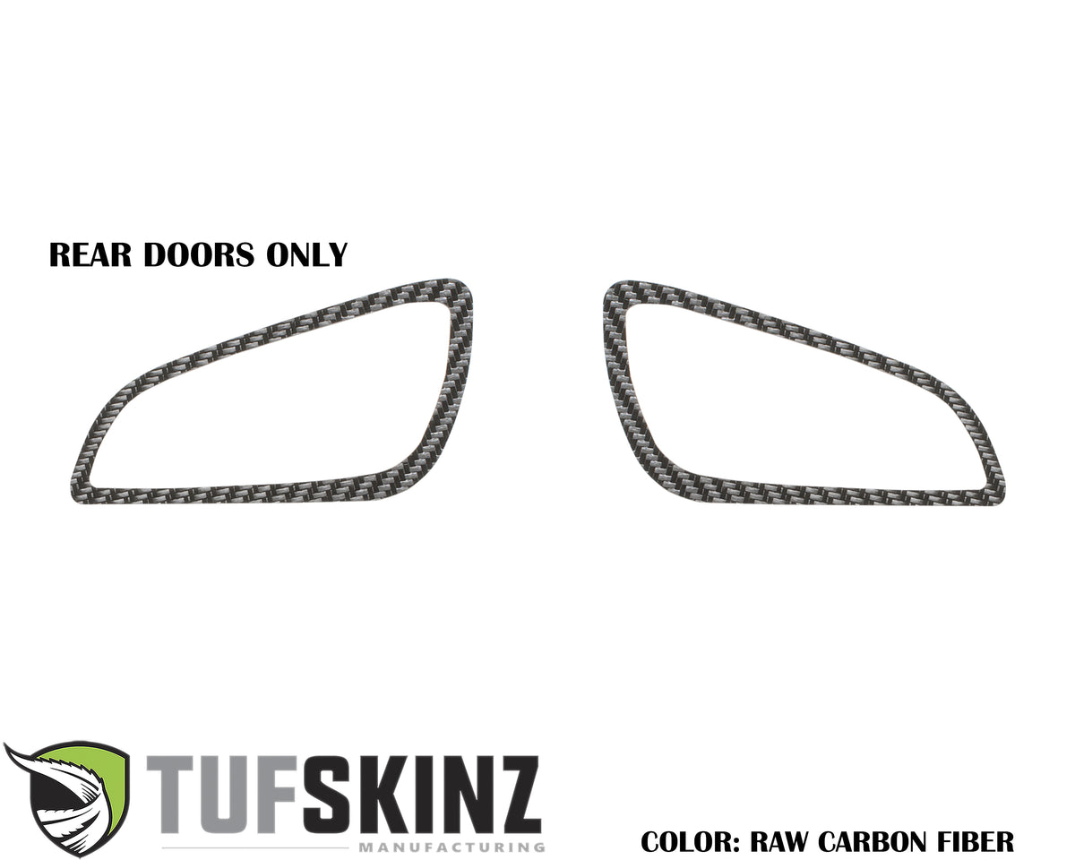Interior Door Handle Suround(Rear Doors) Accent Trim Fits 2015-2018 Ford Focus Right Hand Drive Rear Doors Only Real Carbon Fiber(Raw)