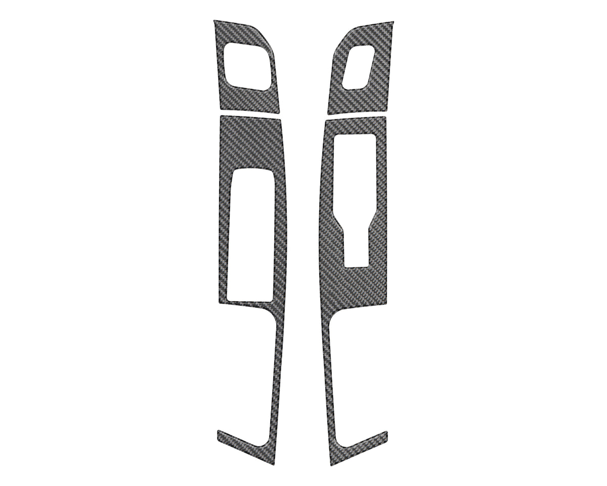 Driver and Passenger Front Door (with memory seats) Accent Trim Fits 2021-2022 Ford F-150 Front Doors Only(With Memory Seats) Real Carbon Fiber(Domed)
