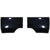Gloss black BumperShellz for 2022 Toyota Tundra rear bumper, displayed on a white background.