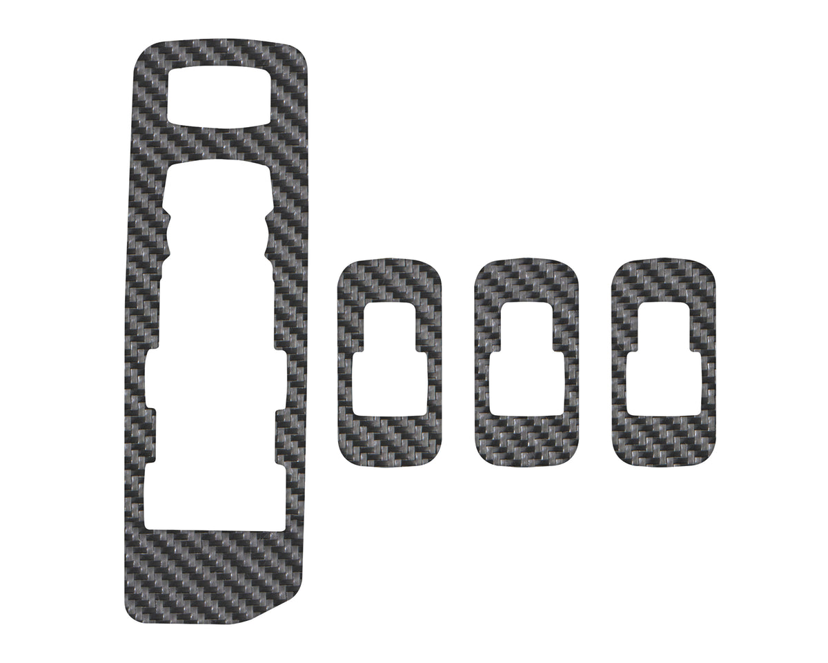 Door Switch Accent Trim Fits 2017-2022 Ford Super Duty Real Carbon Fiber(Raw)