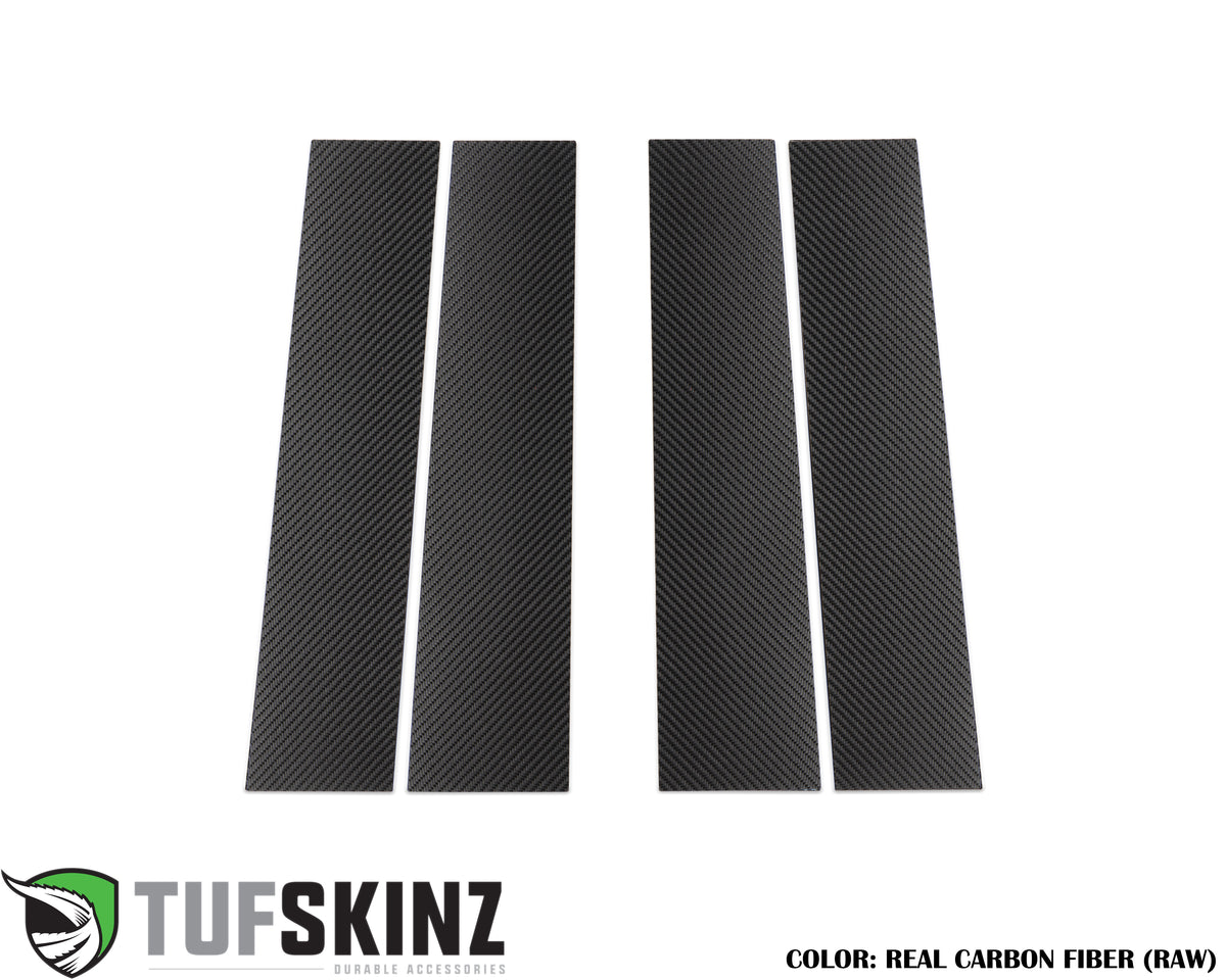 B-Pillar Accent Trim Fits 2019-2022 Chevrolet Silverado HD Silverado HD Real Carbon Fiber(Raw)