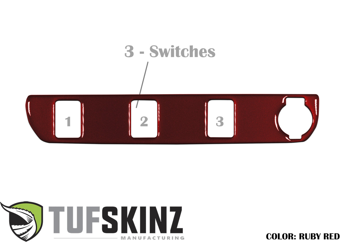 Center Dash Switch Panel with 3-Switches Accent Trim Fits 2016-2021 Toyota Tacoma 3-Switch Ruby Red (Similar to Barcelona Red)