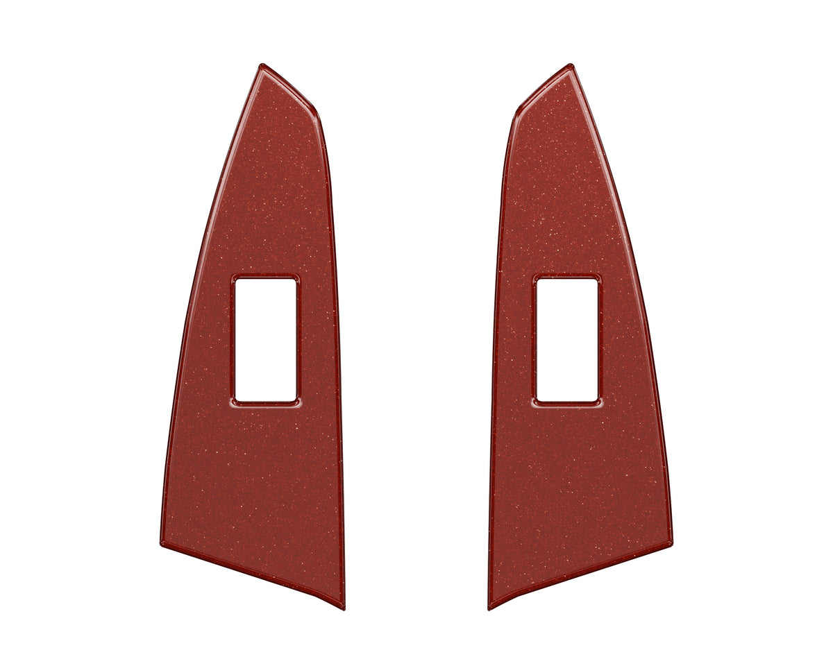 D-Cab Rear Door Switch Panel Accent Trim Fits 2014-2021 Toyota Tundra Rear Doors (D-Cab) Ruby Red (Similar to Barcelona Red)