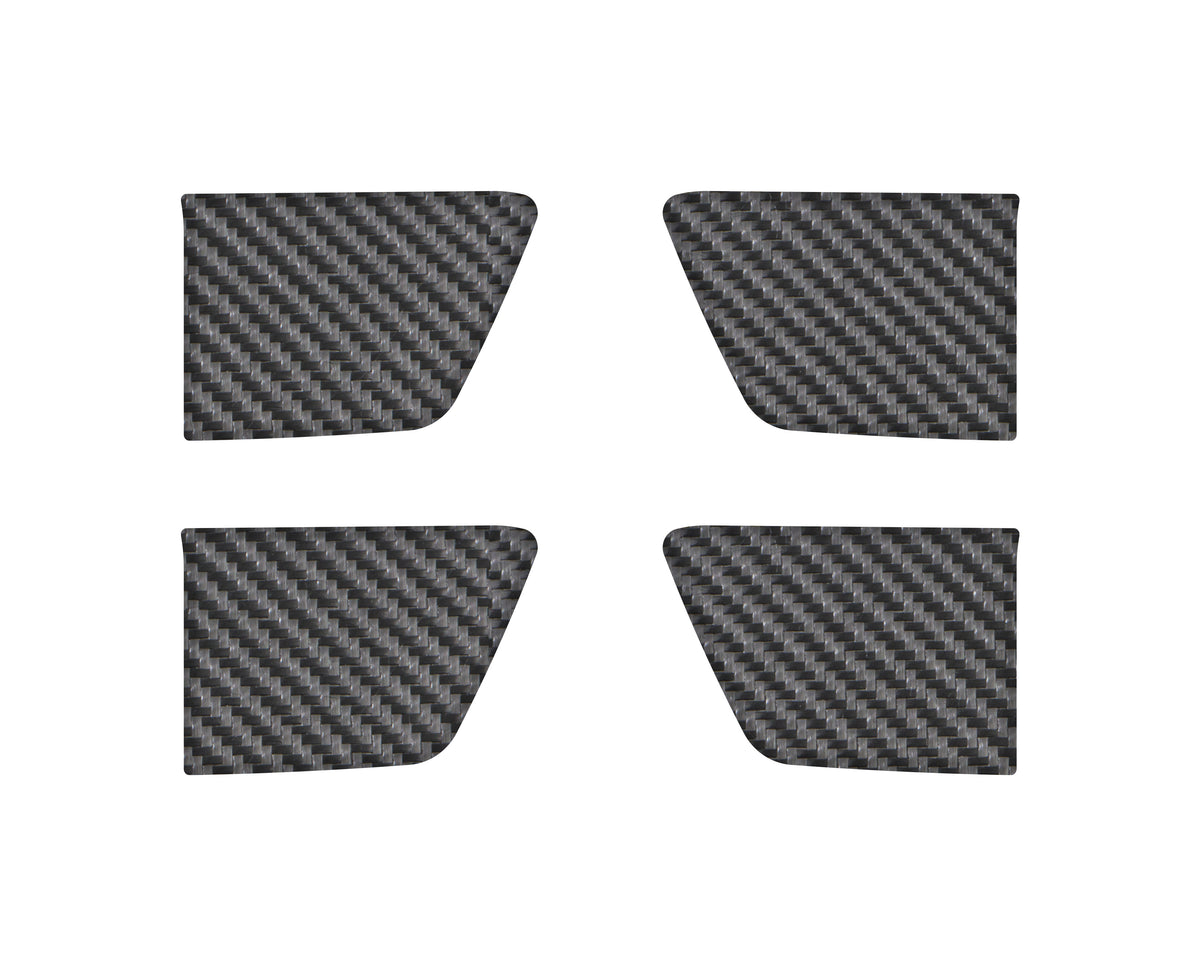 Crew Max 4 Door Handle Pocket Accent Trim Fits 2022-2022 Toyota Tundra CrewMax (4 Piece Kit) Real Carbon Fiber(Raw)