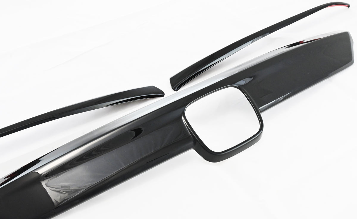 ABS6506BLK 18-20 Honda Accord 3 PCS Gloss Black Tape-on Grille Overlay Chrome Delete Kit