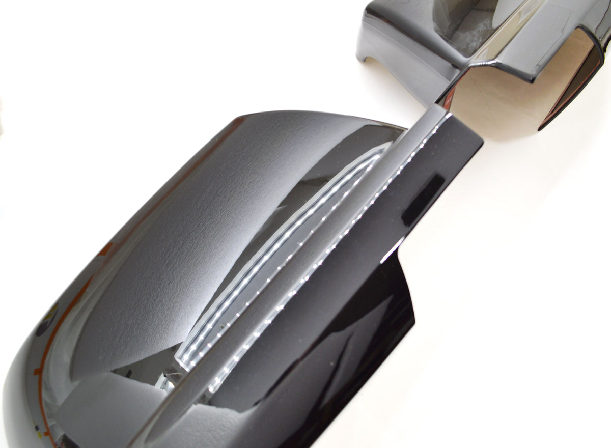MC6177BLK 07-21 Toyota Sequoia 2 PCS Full Gloss Black Tape-on Mirror Cover Chrome Delete Kit