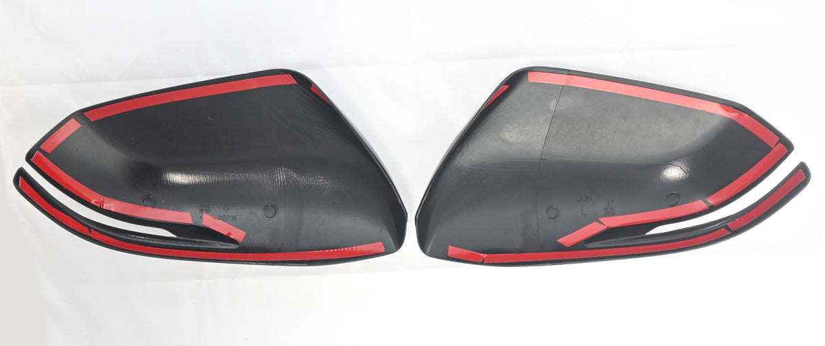 MC6304BLK 17-22 Honda CR-V 2 PCS With Turn Signal Top Gloss Black Tape-on Mirror Cover Chrome Delete Kit