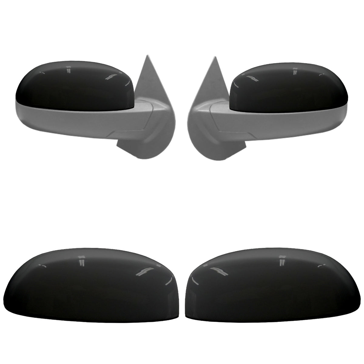 Paintable Mirror Overlay Kit for 2007-2013 Silverado/Sierra, ready for custom paint to match any vehicle exterior