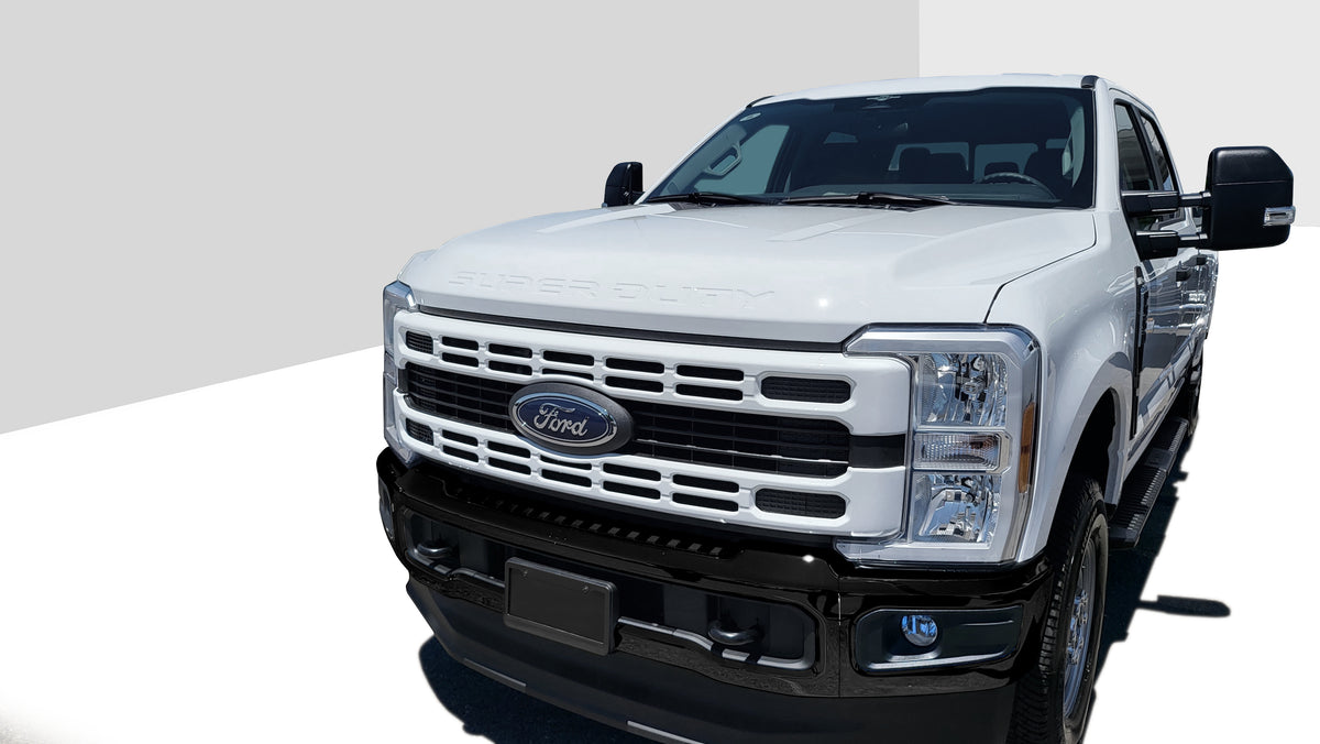 2023 Ford F250 F350 shown with the BumperShellz installed, providing a clear after-modification