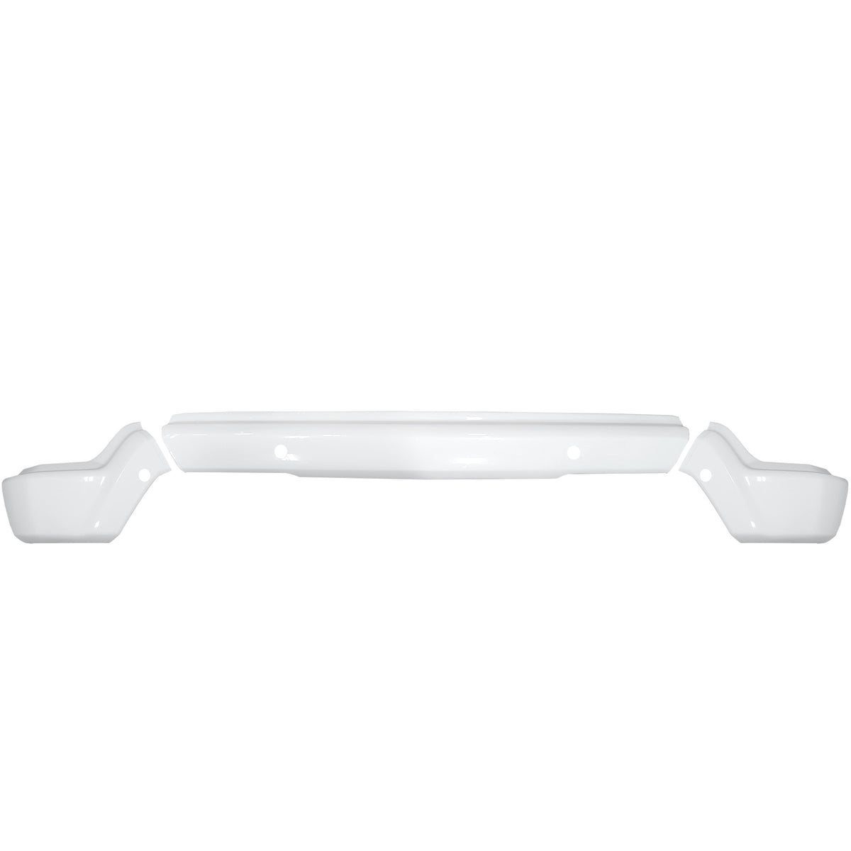 Gloss White 2022-2024 Chevy Silverado 1500 Bumper Covers with parking sensor cut-outs, chrome delete kit