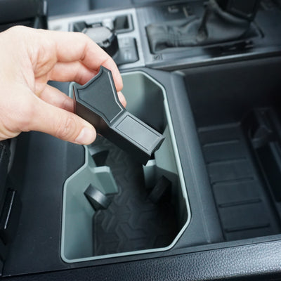 2022-2024 Toyota Tundra Cup Holder Insert - Black - AJT Design