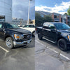 2021-2023 Front Bumper Covers in Gloss Black installed on a 2022 Ford F150 XLT, Chrome Delete