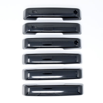 DH6331BLK 21-22 Ford F-150 No Smart Key 5 PCS Gloss Black Snap-on W/Tape Door Handle Cover Chrome Delete Kit