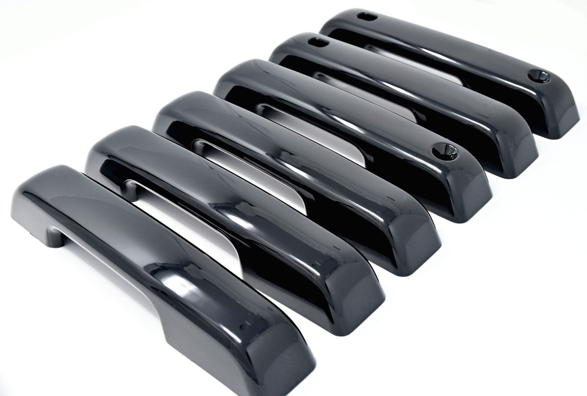 DH6331BLK 21-22 Ford F-150 No Smart Key 5 PCS Gloss Black Snap-on W/Tape Door Handle Cover Chrome Delete Kit