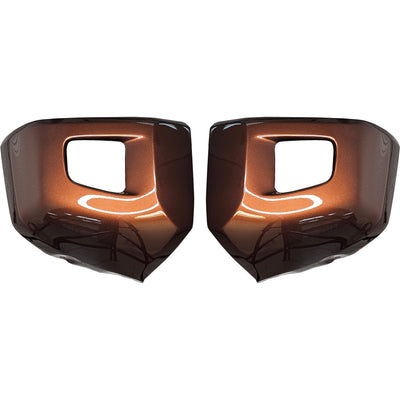 Sunset Bronze Mica (Color Code: 4U3) BumperShellz Front Bumper Overlays for 2014-2021 Toyota Tundra, Chrome Delete Kit, Without Sensor Holes