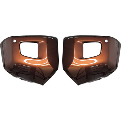 Sunset Bronze Mica (Color Code: 4U3) BumperShellz Front Bumper Overlays for 2014-2021 Toyota Tundra, Chrome Delete Kit, With Sensor Holes