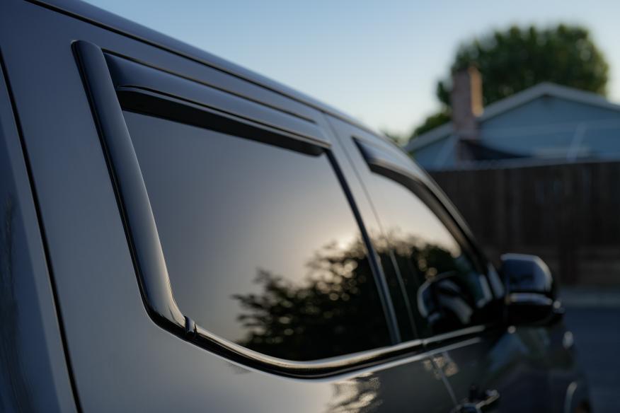 Toyota Tundra with window trim overlays installed at sunset