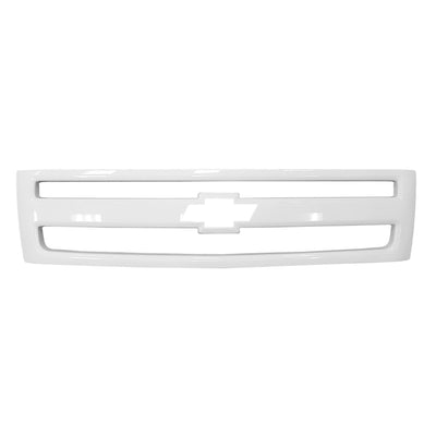 Gloss White Grille Overlay for the 2007-2013 Chevy Silverado 1500, for chrome delete