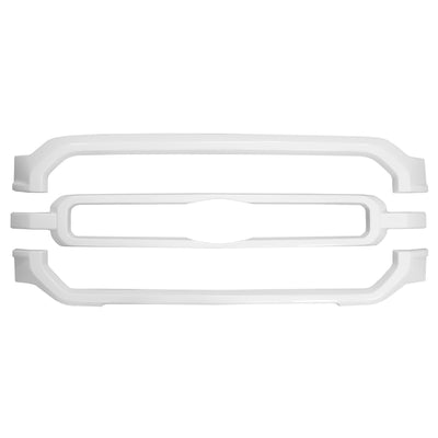 Gloss white upper, lower and center grille overlays for the 2021-2023 ford f150 XLT