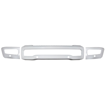 Gloss white 2023 Ford F250 F350 Front Bumper Covers with parking sensor holes, Shellz Chrome Delete Kit