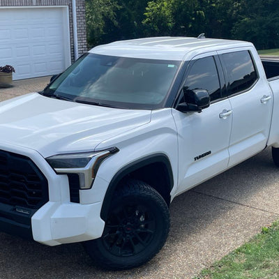 Shellz installed on a 2022-2024 Toyota Tundra grille surround, mustache chrome delete