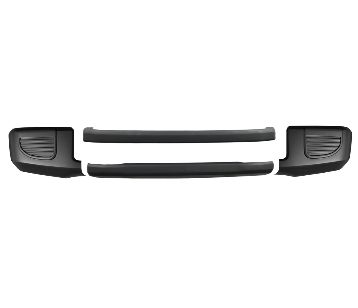 matte black no fog lamp version of the 2020-2022 Ford F250 and F350 front bumper covers, chrome delete kit