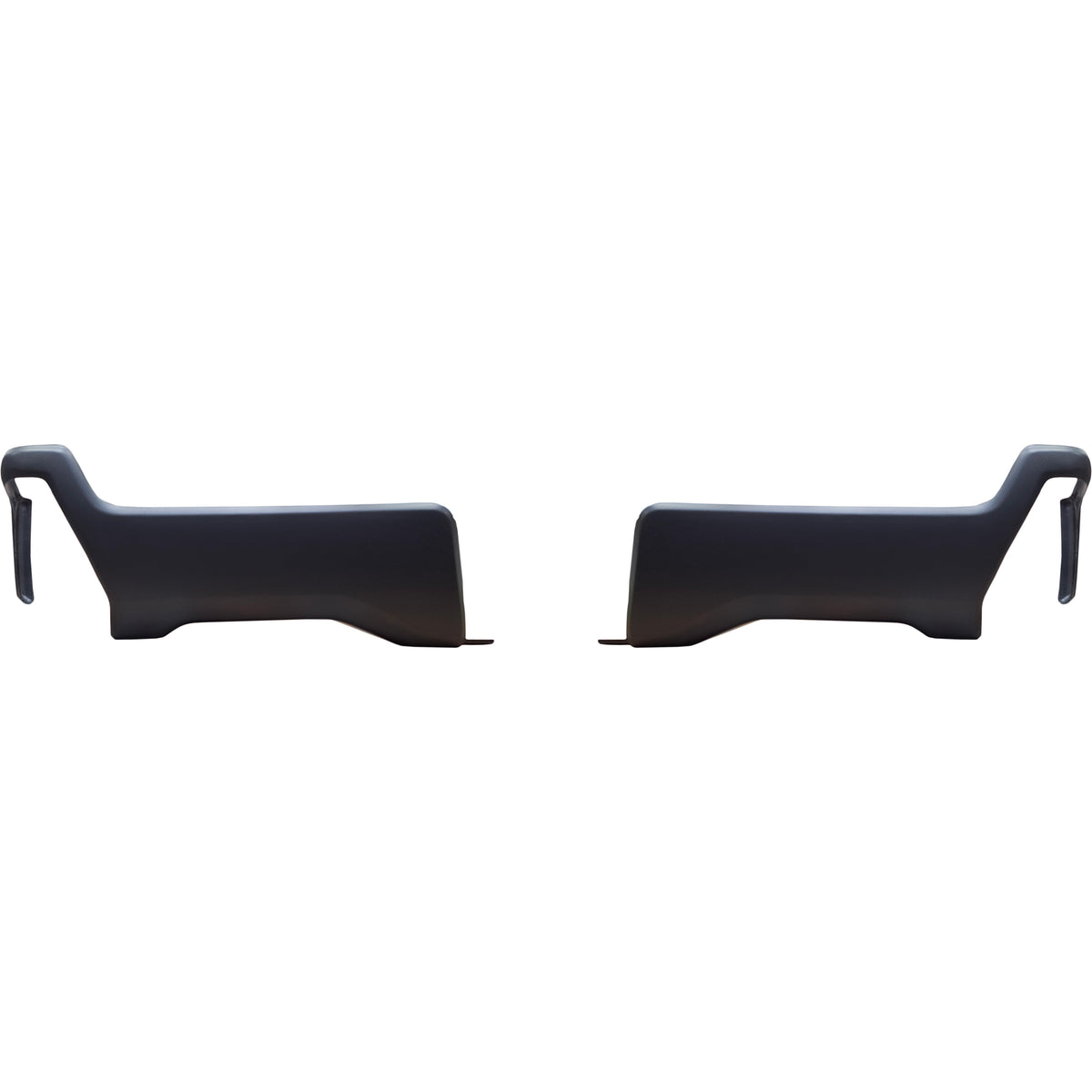 Matte Black version of rear bumper covers for the Ford F250 or F350, chrome delete kit by BumperShellz