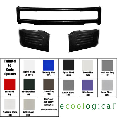 Front Bumper covers without foglamp cut-outs for the 2018-2020 Ford F150, available with or without tow hook cutouts