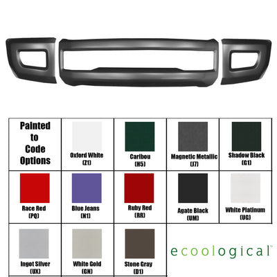 Painted-to-code color choices for the Ford F250/F350 front bumper covers to be painted in OEM colors