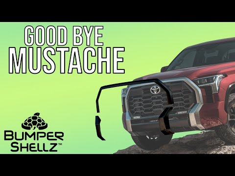 Video guide on installing BumperShellz on a 2022-2024 Toyota Tundra, offering a step-by-step tutorial from unboxing to the final fitment, highlighting ease of installation and showcasing the product's perfect alignment with the vehicle's front grille and hood bulge.