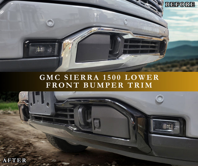 2022-2026 GMC Sierra 1500 Lower Bumper Skid Plate Valance Chrome Delete Overlay