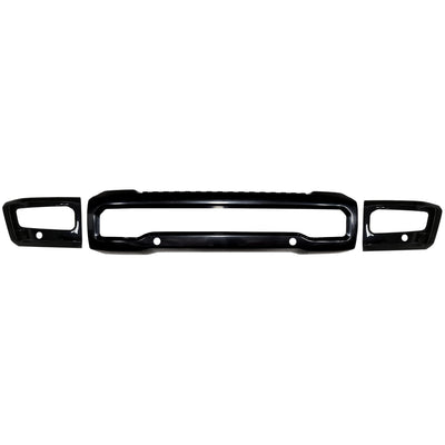 Gloss Black 2023 Ford F250 F350 Front Bumper Covers with parking sensor holes, Shellz Chrome Delete Kit