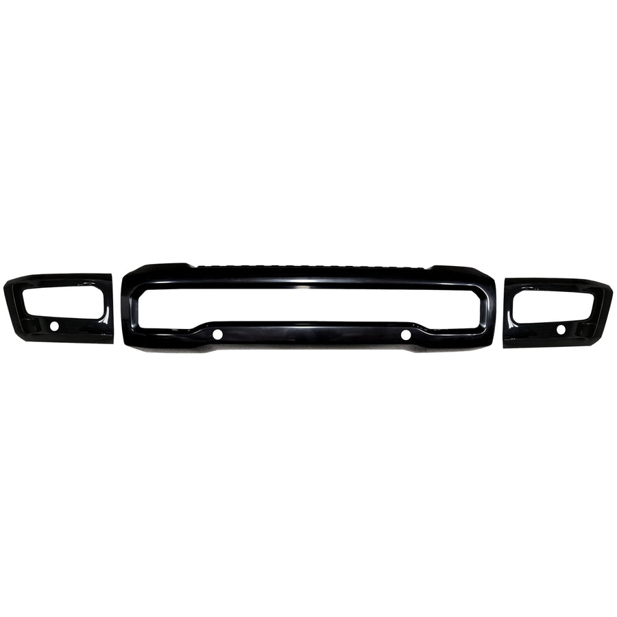 Gloss Black 2023 Ford F250 F350 Front Bumper Covers with parking sensor holes, Shellz Chrome Delete Kit
