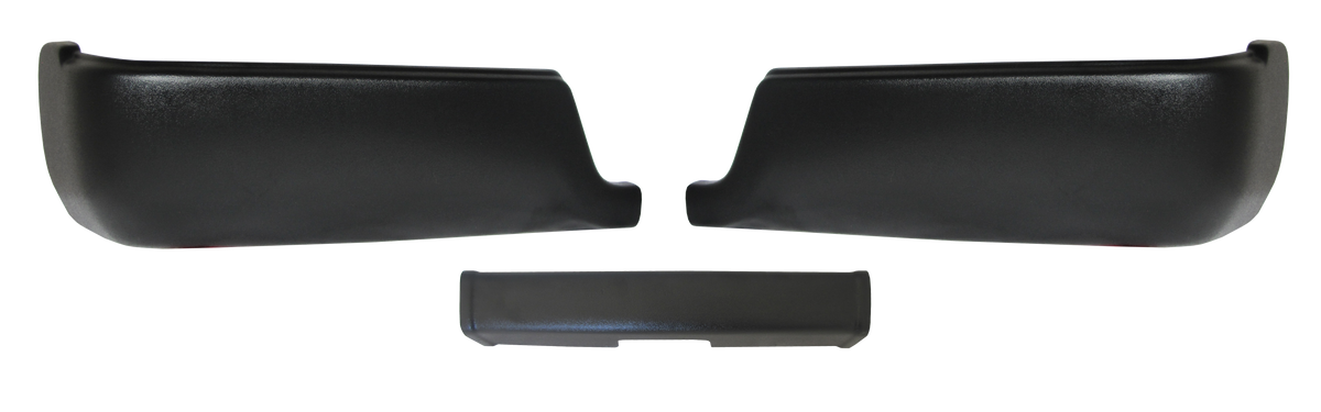 2009-2018 Ram - Rear BUMPERSHELLZ™ in textured TPO - Chrome Delete Truck Bumper Caps Chrome Delete Kit without reverse sensors, without exhaust Cut Outs