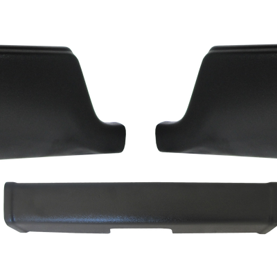 2009-2018 Ram - Rear BUMPERSHELLZ™ in textured TPO - Chrome Delete Truck Bumper Caps Chrome Delete Kit without reverse sensors, without exhaust Cut Outs