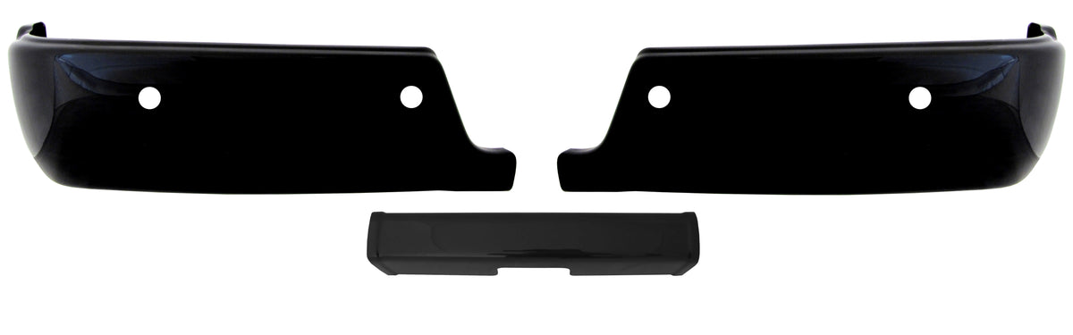 2009-2018 Ram - Rear BUMPERSHELLZ™ in gloss black - Chrome Delete Truck Bumper Caps Chrome Delete Kit with reverse sensors, no Exhaust Cut-outs