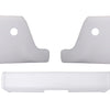 Gloss White 2009-2018 Ram - Rear BUMPERSHELLZ™ - Chrome Delete Truck Bumper Caps Chrome Delete Kit with reverse sensors, without Exhaust Cut-outs