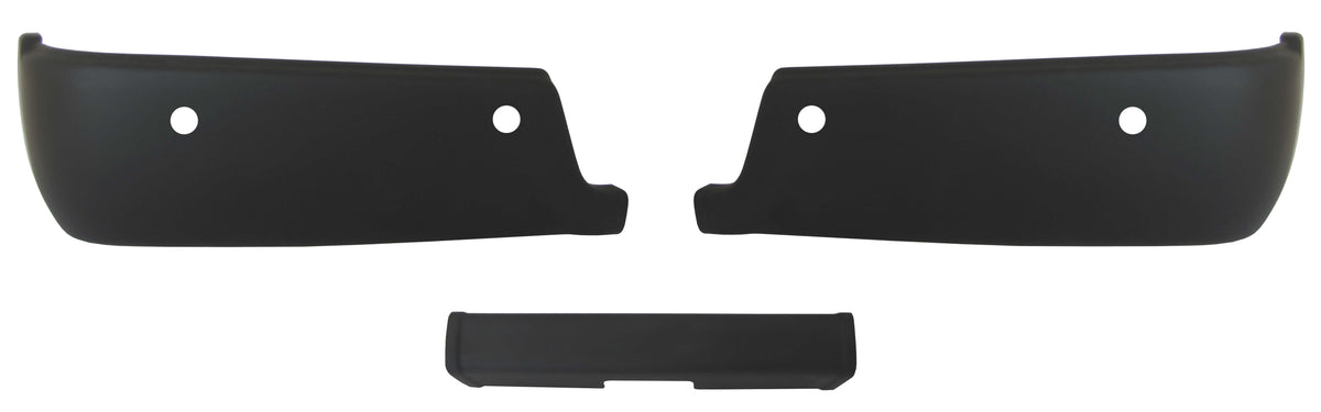 matte black 2009-2018 Ram - Rear BUMPERSHELLZ™ - Chrome Delete Truck Bumper Caps Chrome Delete Kit, with reverse sensors, without Exhaust Cut-outs