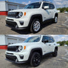 ABS6503BLK 19-22 Jeep Renegade 2019 Late Model 7 PCS Gloss Black Tape-on Grille Overlay Chrome Delete Kit