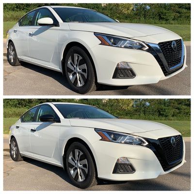 ABS6497BLK 19-22 Nissan Altima 1 PC Gloss Black Clip-On W/Tape Grille Overlay Chrome Delete Kit