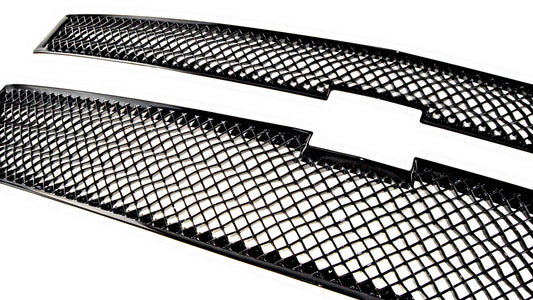 2014-2015 Chevrolet Silverado 1500, 2PC Gloss Black Overlay Grille Chrome Delete Kit