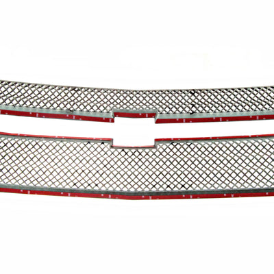 2014-2015 Chevrolet Silverado 1500, 2PC Gloss Black Overlay Grille Chrome Delete Kit