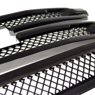 2016-2018 GMC Sierra 1500 SLT 3PC Gloss Black Overlay Grille Chrome Delete Kit