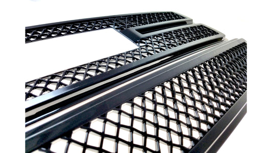 2016-2018 GMC Sierra 1500 SLE. NOT FOR SLT SLE 2PC Gloss Black Overlay Grille Chrome Delete Kit