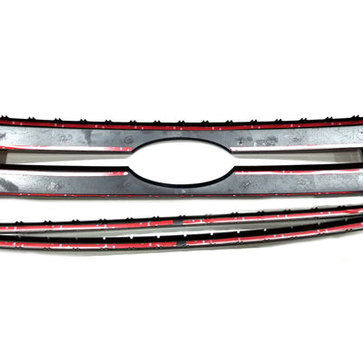 2018-2021 Ford F-150 ONLY FITS XL UNPAINTED GRILLE 3PC FOR XL UNPAINTED GRILLE Gloss Black Overlay Grille Chrome Delete Kit