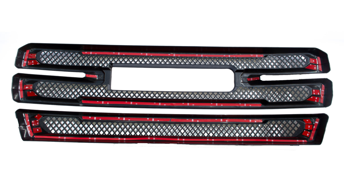2019-2020 GMC Sierra 1500 Only Fits AT4 and SLT 2PC Black Overlay Grille Chrome Delete Kit