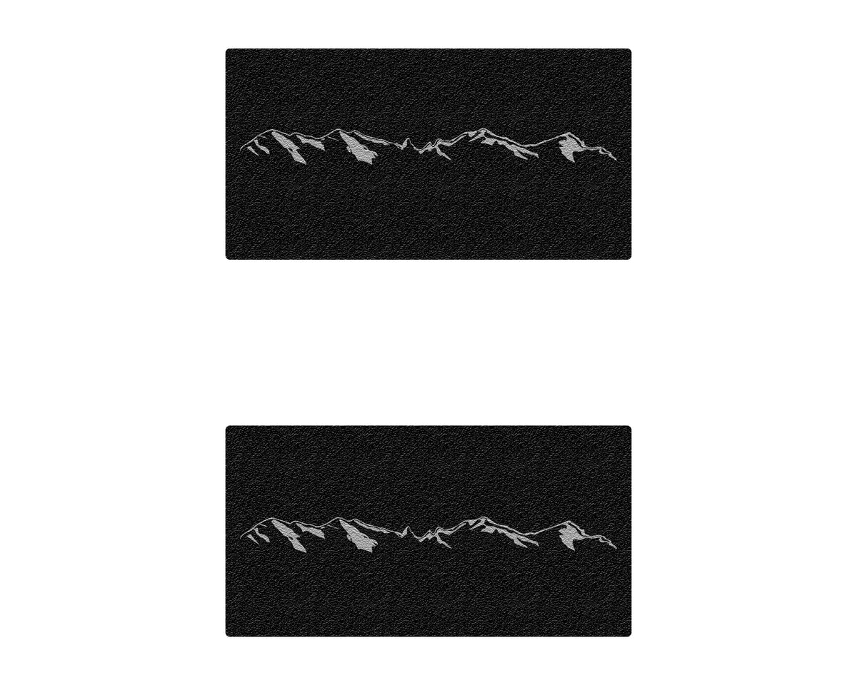 Rear Door Sill Accent Trim Fits 2021-2022 Ford Bronco No Rear Doors (4 Door Model) Black w/Mountain Logo(Gray)