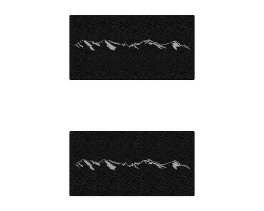 Rear Door Sill Accent Trim Fits 2021-2022 Ford Bronco No Rear Doors (4 Door Model) Black w/Mountain Logo(Gray)